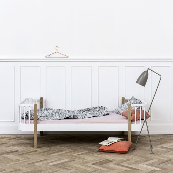Oliver Furniture Wood Original Einzelbett 90x200cm in weiß/Eiche