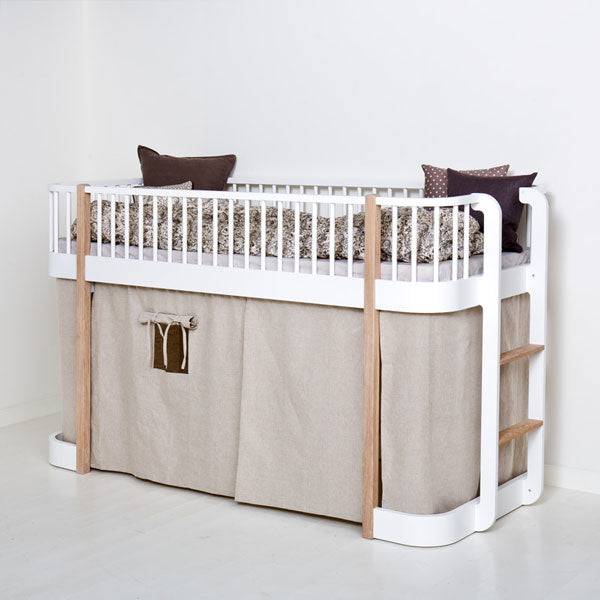Oliver Furniture Wood Vorhang 138cm natur für halbhohes Bett/Etagenbett inklusive Befestigung