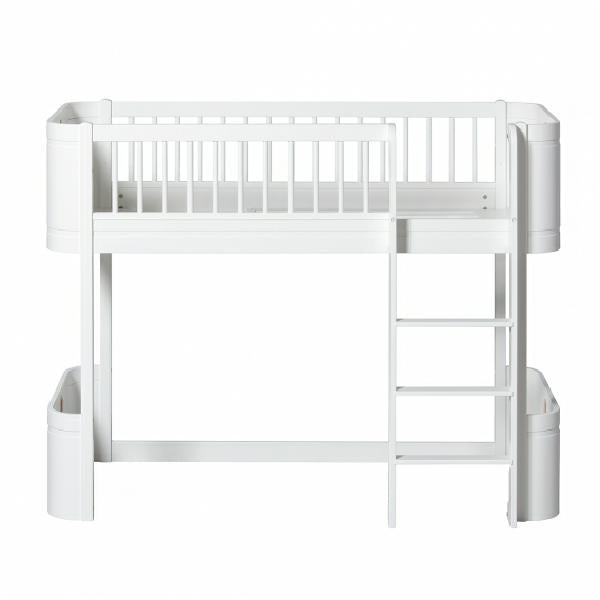 Oliver Furniture Wood Mini+ halbhohes Bett 68x162 cm in weiß