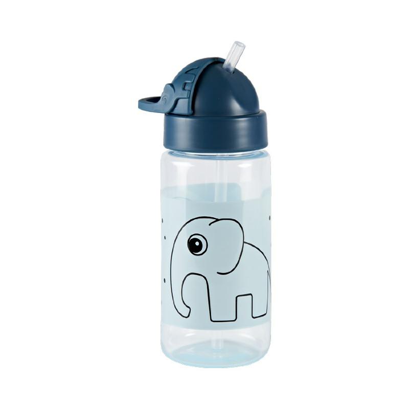 Done by Deer Trinkflasche mit Strohhalm 'Elphee Elefant' blau