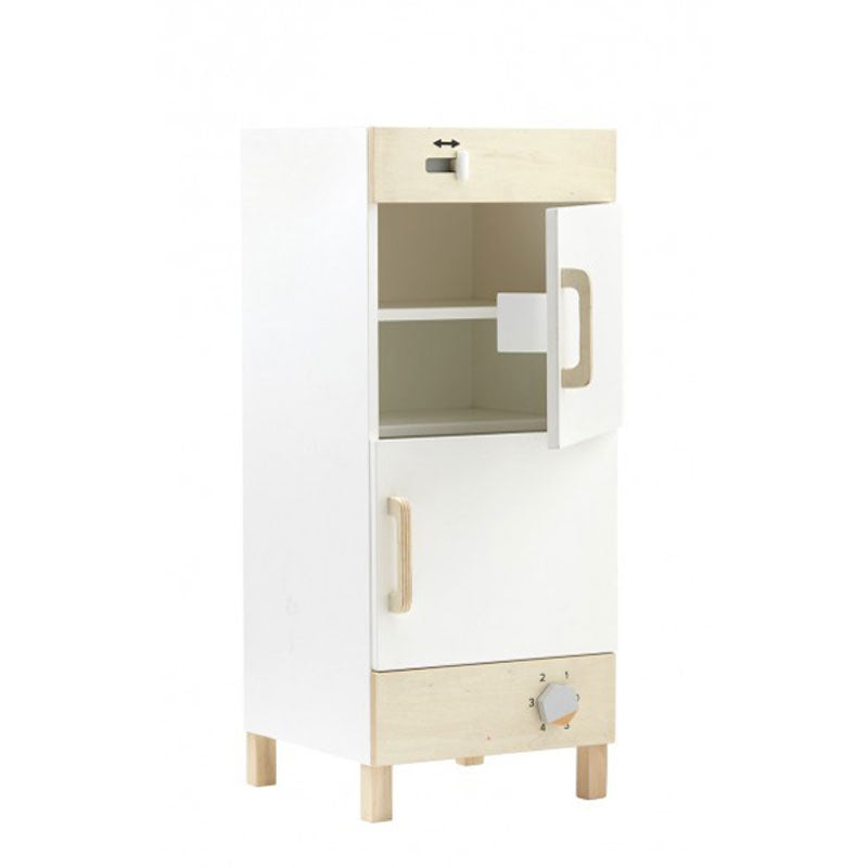 Kids Concept Kühl- und Gefrierschrank aus Holz in natur/weiß ca. H 73cm