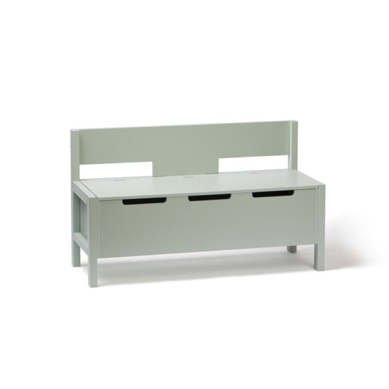 Kids Concept Sitzbank mit Stauraum aus Holz in hellgrün mit Sitzhöhe 34cm