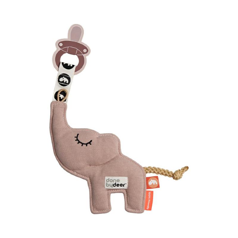 Done by Deer Schnullertuch / Spielzeug 'Elphee Elefant' rosa ca. 14cm