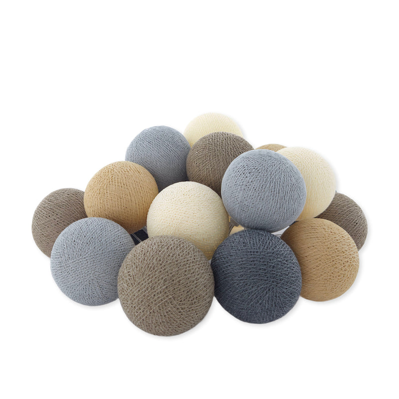 LIFETIME Lichterkette mit Baumwollkugeln Beach Blue - mit Stecker