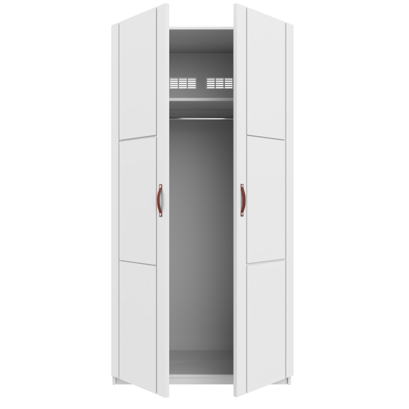 LIFETIME 2-türiger Kleiderschrank in weiß - 100x201,5cm - Griffe wählbar