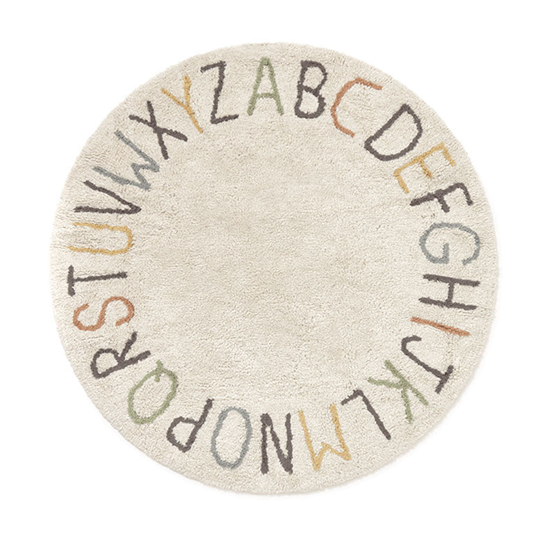 Lorena Canals waschbarer, runder Teppich ABC bunt Ø120cm