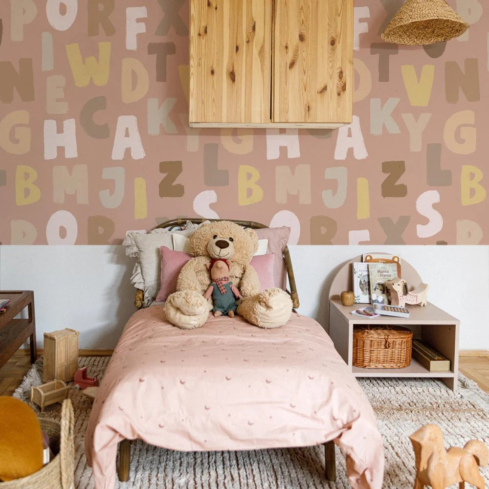 Dekornik Tapete Buchstaben pink 100x280cm