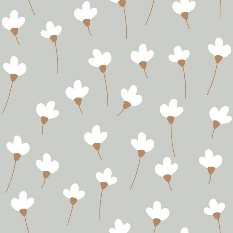 Dekornik Tapete Gänseblümchen grau 50x280cm