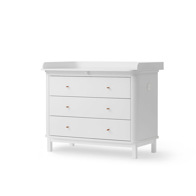 Oliver Furniture Wood Wickelkommode 3 Schubladen in weiß