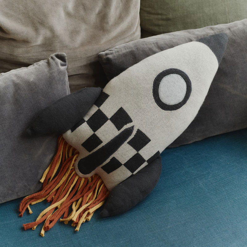 Lorena Canals Kissen "Rocket" white/black 22x41 cm