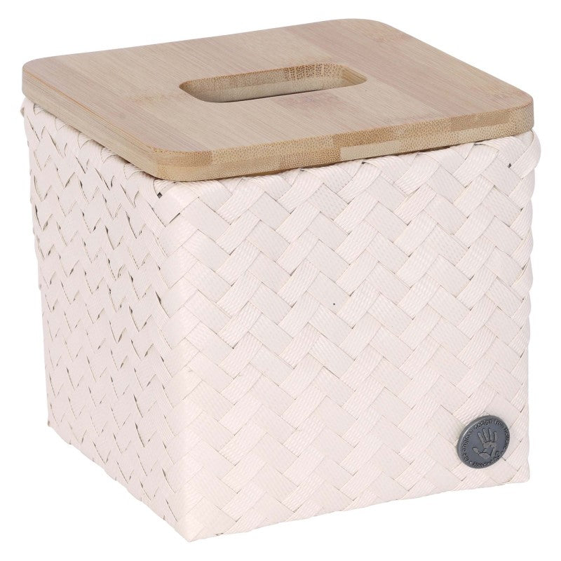 Handed By Top Fit - Aufbewahrungskorb 'Square' mit Holzdeckel 14x15x15 cm in champagne