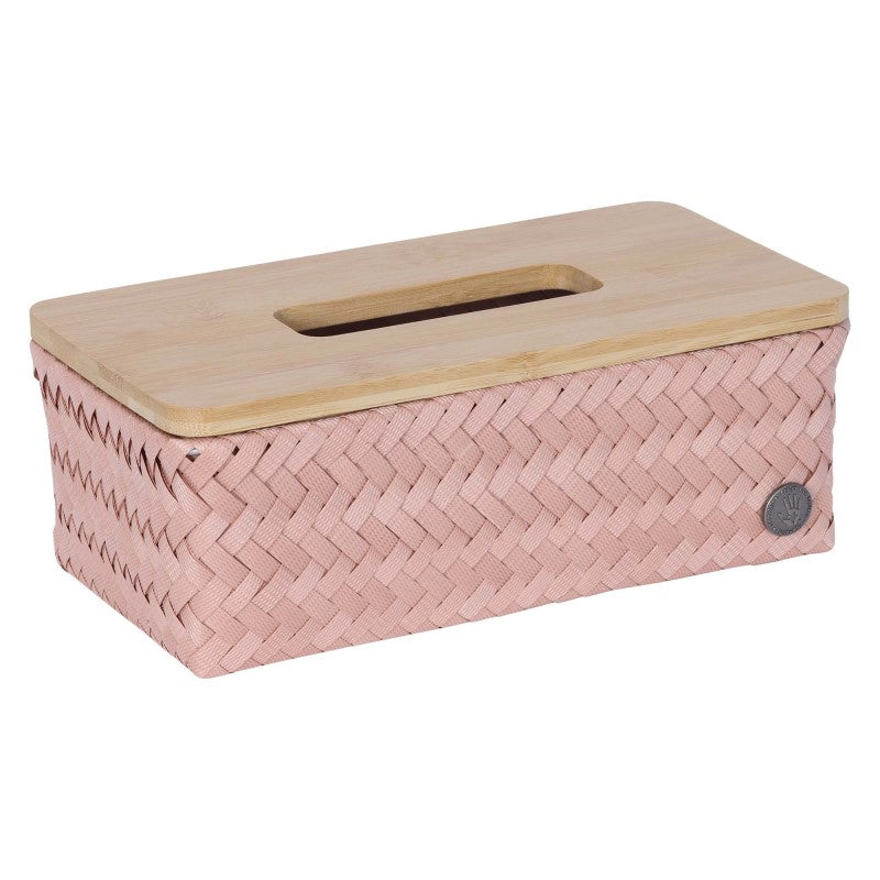Handed By Top Fit - Aufbewahrungskorb 'Rectangular' mit Holzdeckel 10x27x15 cm in copper blush