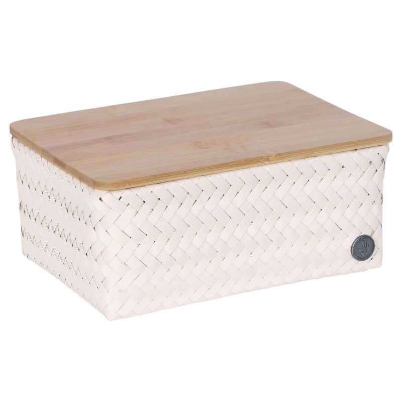Handed By Top Fit - Aufbewahrungskorb 'Medium High' mit Holzdeckel 11x24x18 cm in champagne