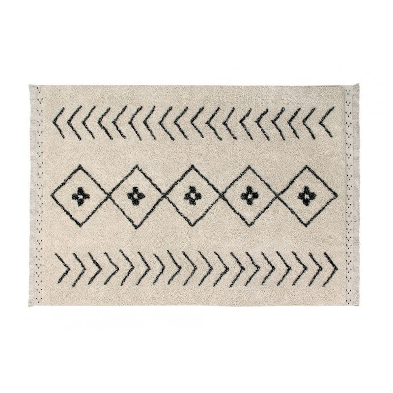 Lorena Canals waschbarer Teppich 'Berber Rhombs' in natur/ schwarz 120x170cm
