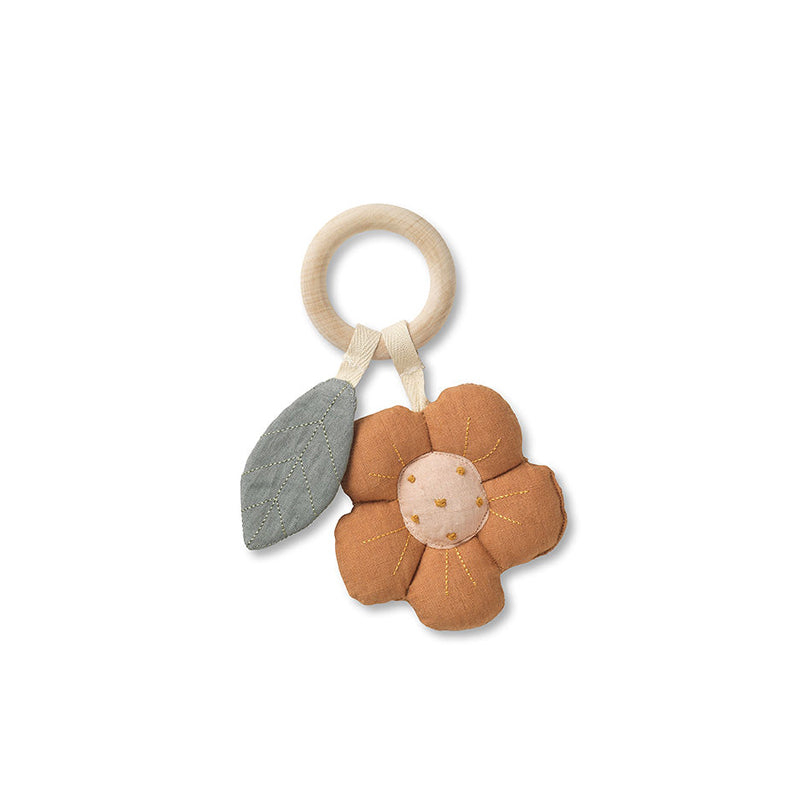 Dear April Blume und Blatt Rassel mit Beißring