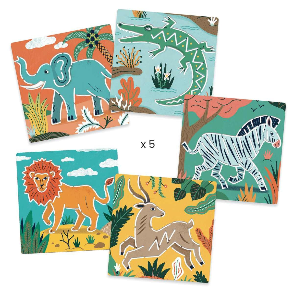 Djeco Schablonen "Wilde Tiere"