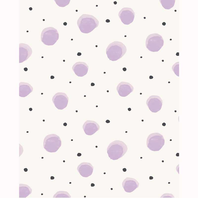 Eijffinger Rice "Everyday Magic two" Tapete Aquarell-Punkte lila/schwarz