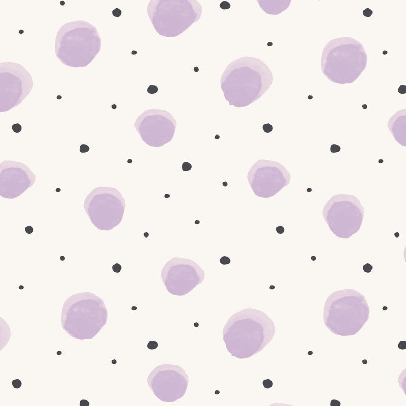 Eijffinger Rice "Everyday Magic two" Tapete Aquarell-Punkte lila/schwarz