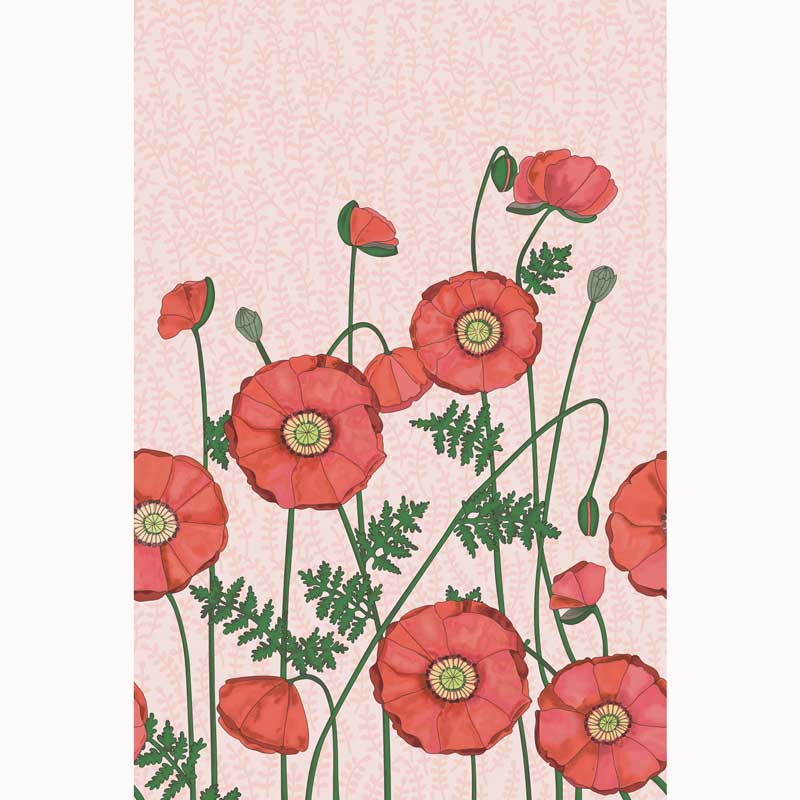 Eijffinger Rice "Everyday Magic two" Tapetenwandbild rosa mit Mohn-Blumen