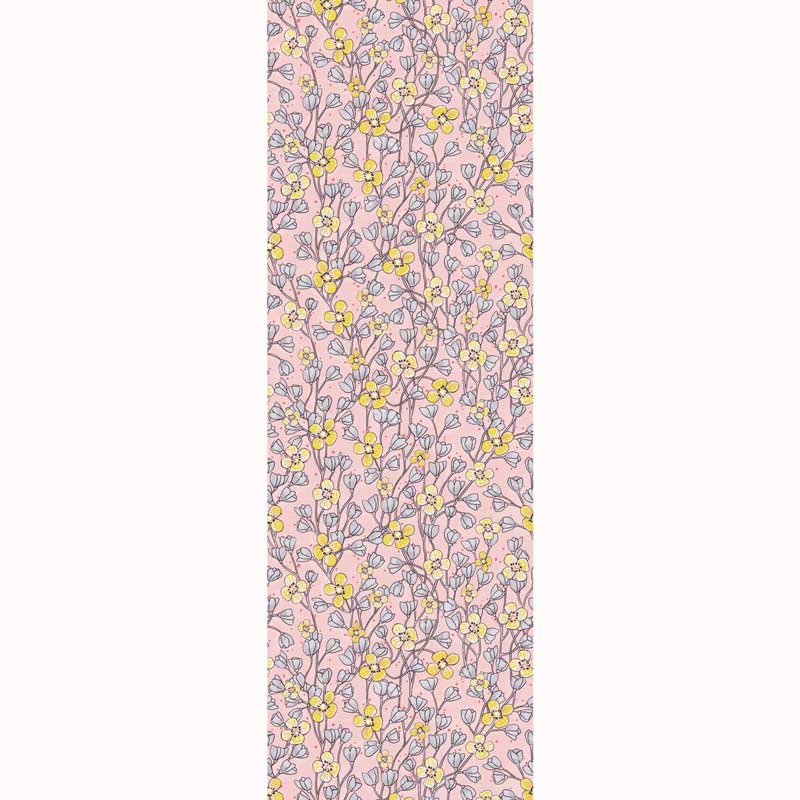 Eijffinger Rice "Everyday Magic two" Tapetenwandbild rosa mit Blumenranken creme/grau/ocker