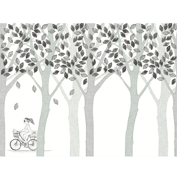 Eijffinger "Wallpower Junior" XL-Wandbild Rehe in creme/grün/sand 280x372cm