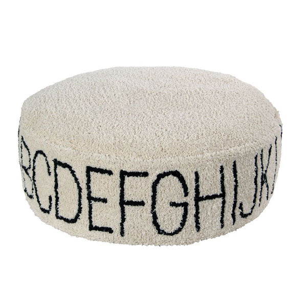 Lorena Canals waschbarer Sitzpouf 'ABC' in natural/schwarz 20x70x70cm