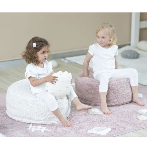 Lorena Canals waschbarer Sitzpouf 'Chill' in ivory 50x50x20cm