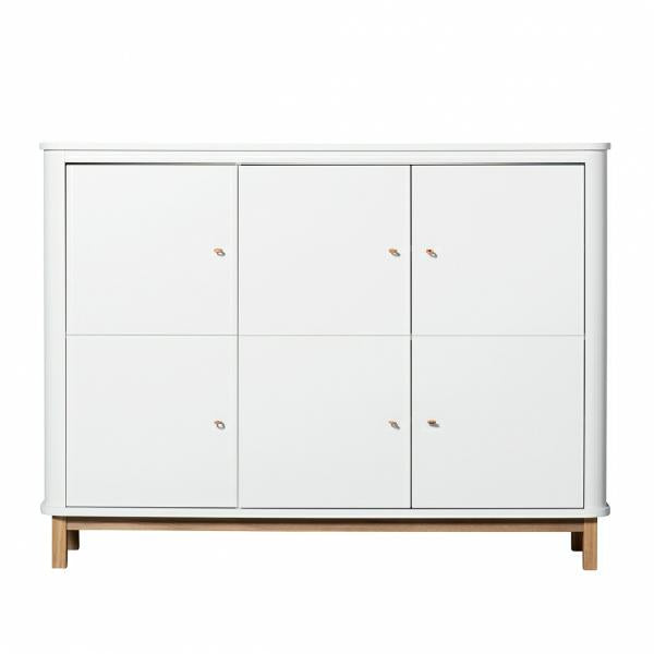 Oliver Furniture Wood Multi-Schrank 3-türig in weiß/Eiche