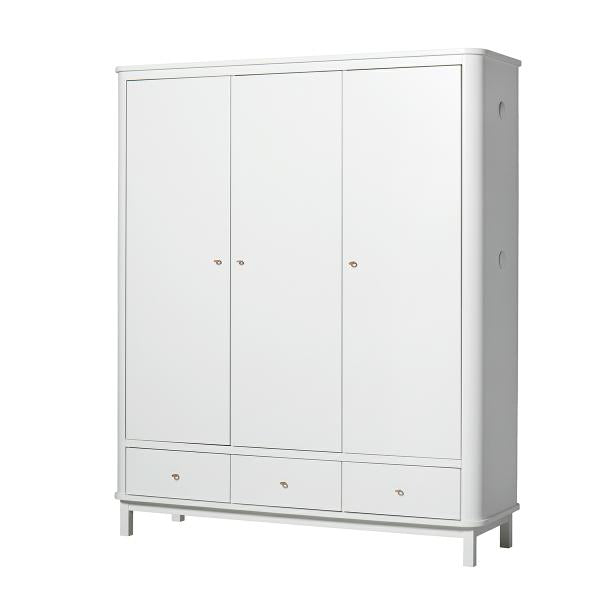 Oliver Furniture Wood Kleiderschrank 3-türig in weiß