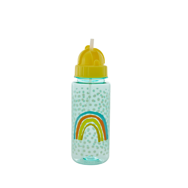 Rice Trinkflasche 'Rainbow & Stars' 500ml in hellblau/gelb