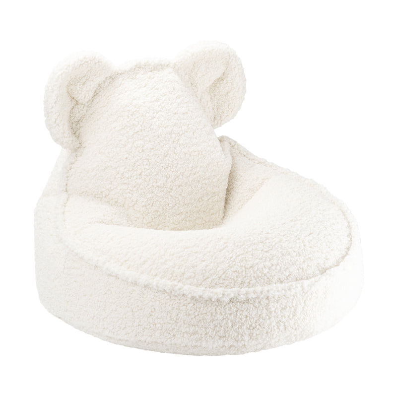 Wigiwama kleiner Sitzsack Bär aus Teddy-Stoff in 'Cream White', 70x60cm