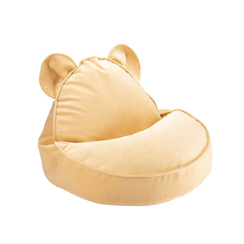 Wigiwama kleiner Sitzsack Bär aus Samt in 'Salted Caramel', 70x60cm