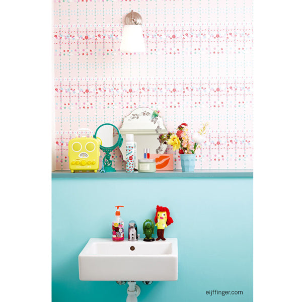 Eijffinger Rice "Everyday Magic" Tapete Floral kariert in rosa