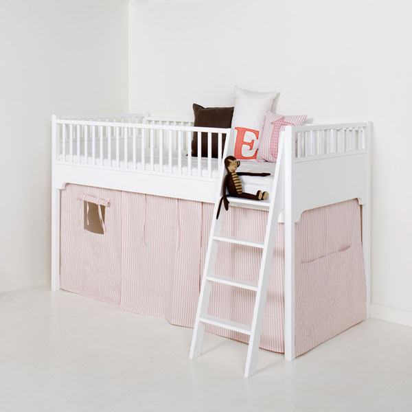 Oliver Furniture Vorhangset rosa gestreift für halbhohes Bett Seaside Collection