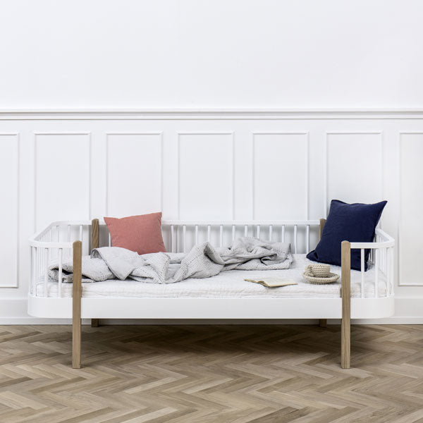 Oliver Furniture Wood Original Sofabett 90x200cm in weiß/Eiche