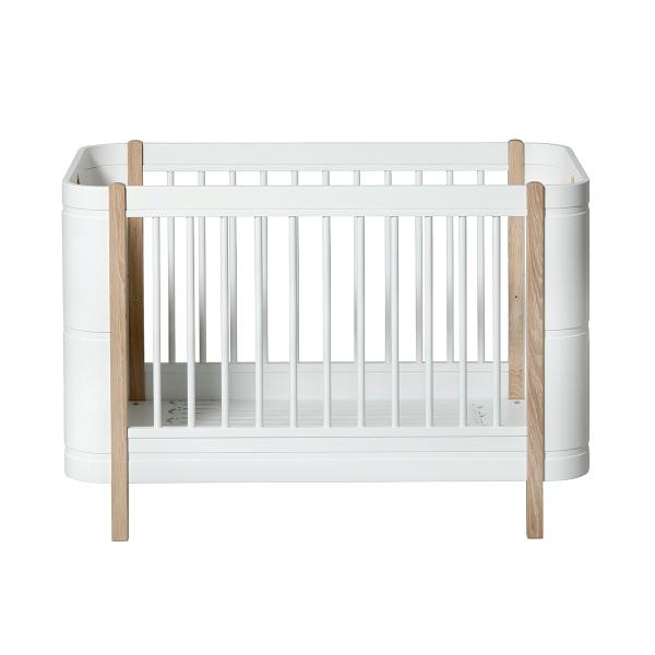 Oliver Furniture Wood Mini+ Babybett inklusive Umbauset Juniorbett 0-9 Jahre weiß/Eiche