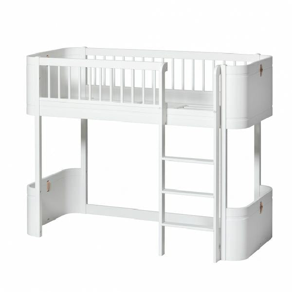 Oliver Furniture Wood Mini+ halbhohes Bett 68x162 cm in weiß