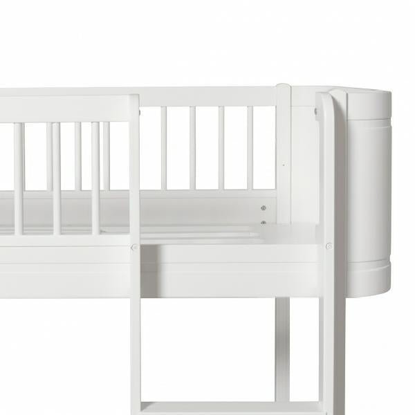 Oliver Furniture Wood Mini+ halbhohes Bett 68x162 cm in weiß