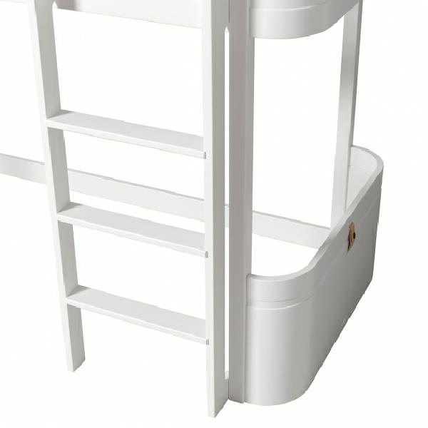 Oliver Furniture Wood Mini+ halbhohes Bett 68x162 cm in weiß