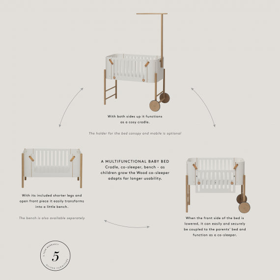 Oliver Furniture Wood Vorhangstange für Betthimmel und Mobile für Beistellbett
