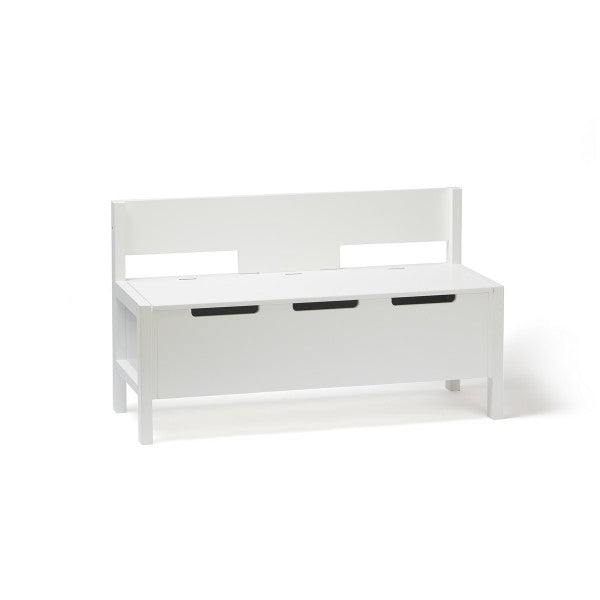 Kids Concept Sitzbank mit Stauraum aus Holz in weiß mit Sitzhöhe 34cm