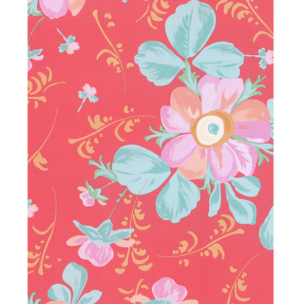 Eijffinger Rice "Everyday Magic" Tapete Floral in rot