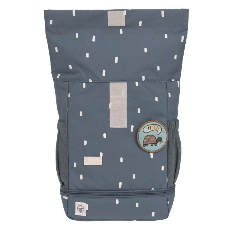 Lässig kleiner Rucksack Rolltop 'Happy Prints' in blau