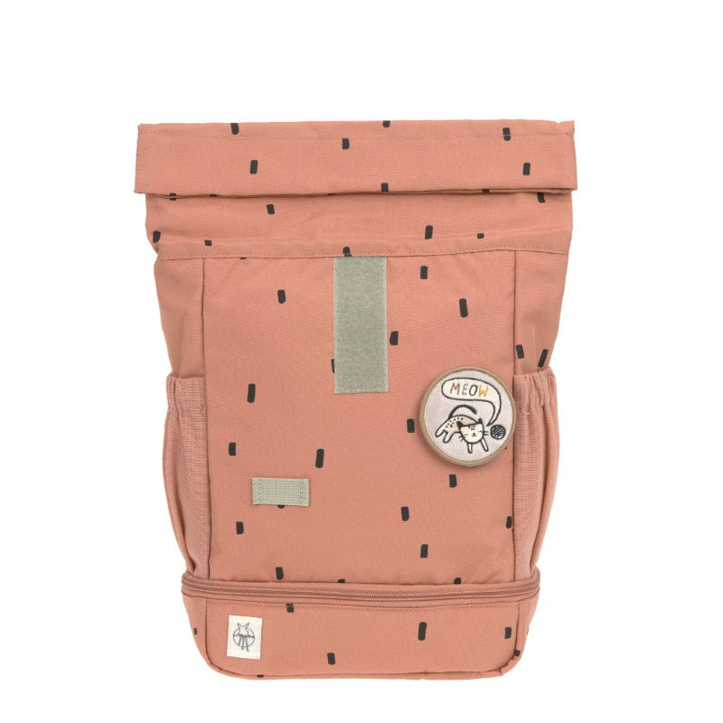 Lässig kleiner Rucksack Rolltop 'Happy Prints' in karamell