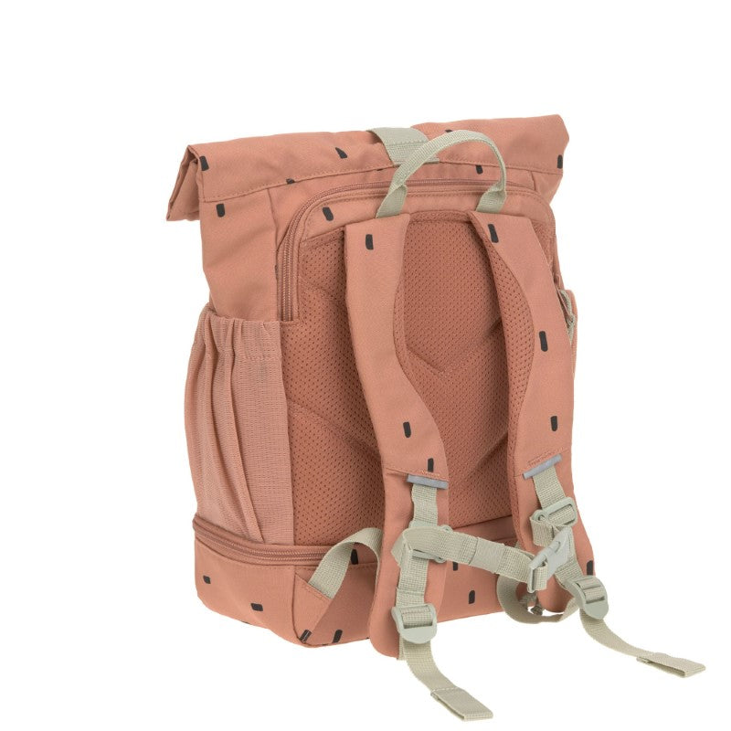 Lässig kleiner Rucksack Rolltop 'Happy Prints' in karamell