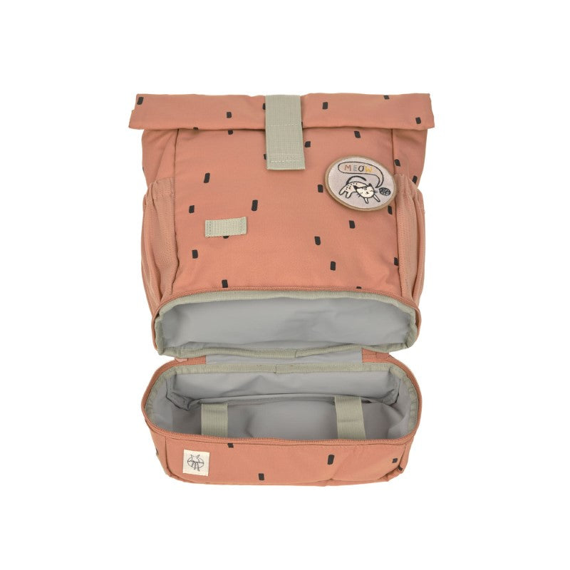Lässig kleiner Rucksack Rolltop 'Happy Prints' in karamell