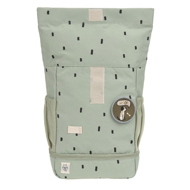 Lässig kleiner Rucksack Rolltop 'Happy Prints' in oliv