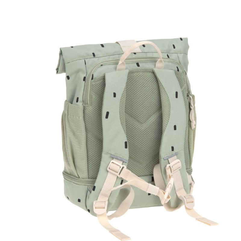 Lässig kleiner Rucksack Rolltop 'Happy Prints' in oliv