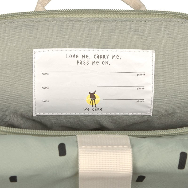 Lässig kleiner Rucksack Rolltop 'Happy Prints' in oliv