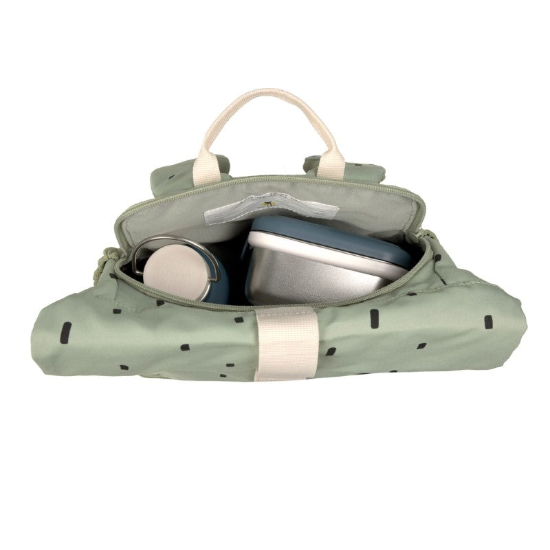 Lässig kleiner Rucksack Rolltop 'Happy Prints' in oliv